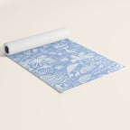 Coastal Daydreams Blue & White Ocean Collage Pattern Yoga Mat Gallery Image 2