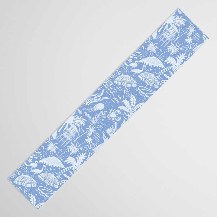 Coastal Daydreams Blue & White Ocean Collage Pattern Table Runner Gallery Image 3
