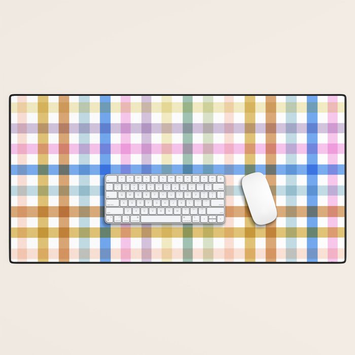 Rainbow Check Bliss Desk Mat Gallery Image 1