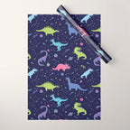 Dinosaurs in Space Wrapping Paper Gallery Image 1