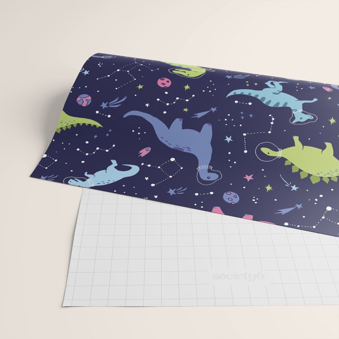 Dinosaurs in Space Wrapping Paper Gallery Image 2
