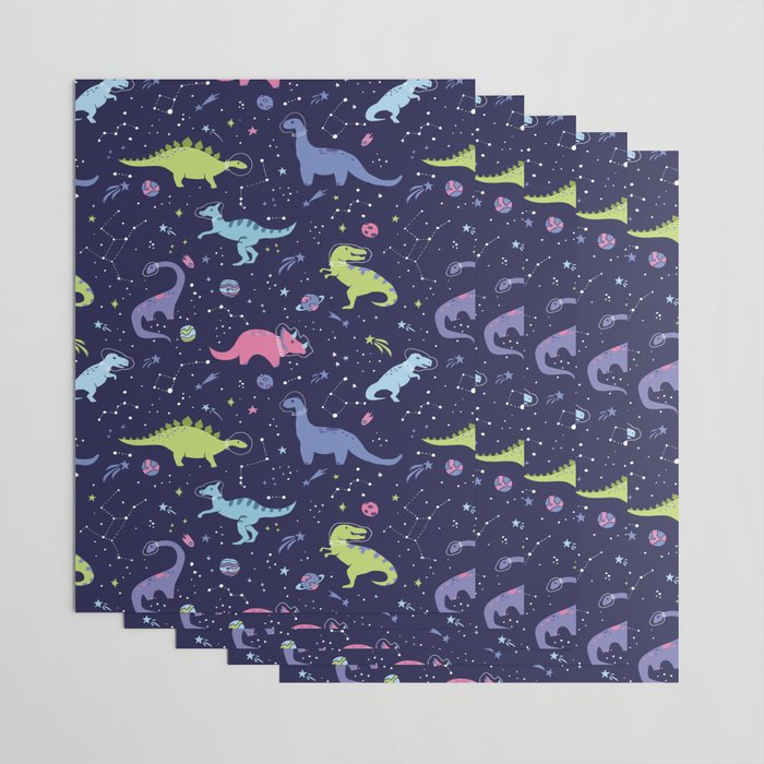 Dinosaurs in Space Wrapping Paper Gallery Image 3
