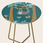 Sloth Hanging in a Teal Forest Side Table Gallery Image 2