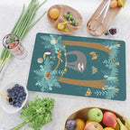 Sloth Hanging in a Teal Forest Cutting Board Gallery Image 2