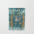 Sloth Hanging in a Teal Forest Wall Hanging Gallery Image 1