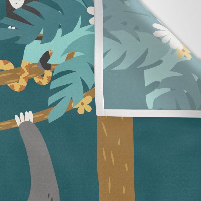 Sloth Hanging in a Teal Forest Wall Tapestry Gallery Image 3