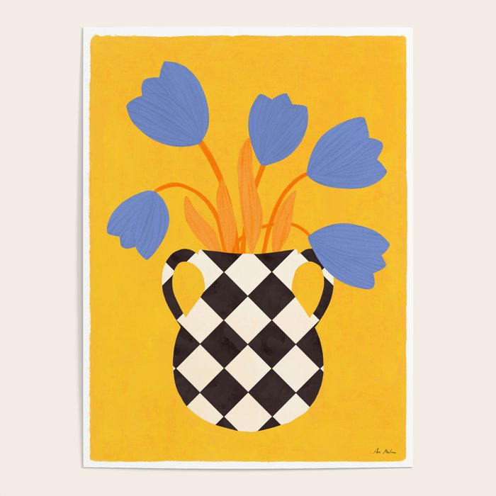 Tulips and vase of squares and diamonds Poster Gallery Image 4