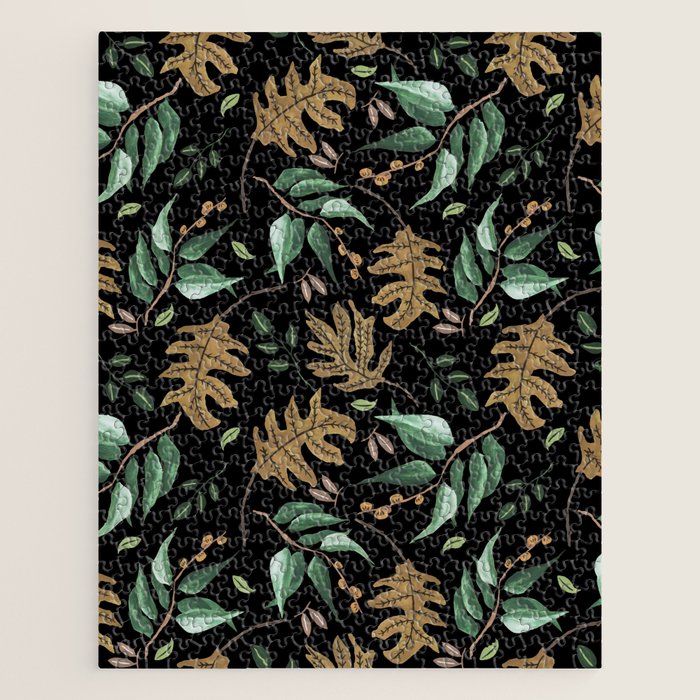 Fall of fall leaves dark Jigsaw Puzzle Gallery Image 1