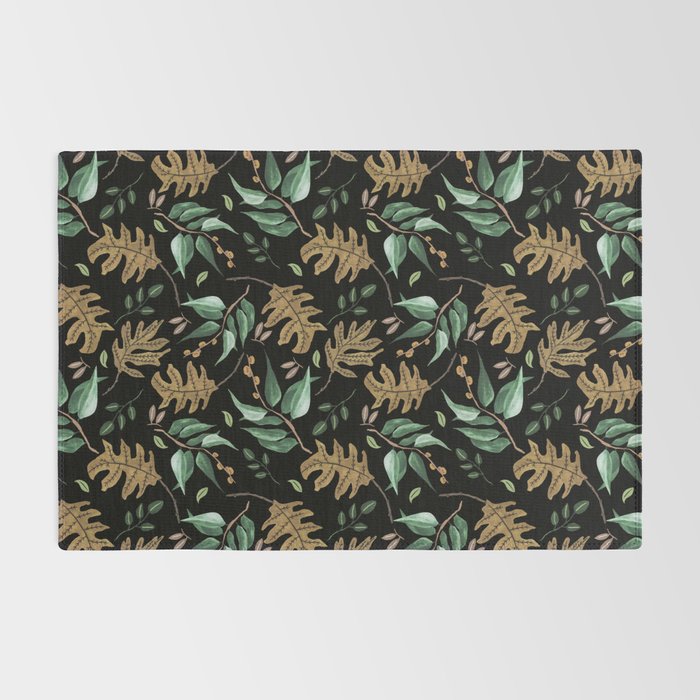 Fall of fall leaves dark Rug Gallery Image 2