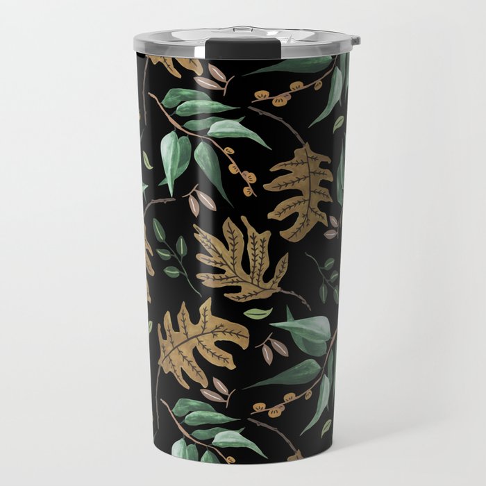 Fall of fall leaves dark Travel Mug Gallery Image 1