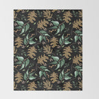 Fall of fall leaves dark Throw Blanket Gallery Image 2