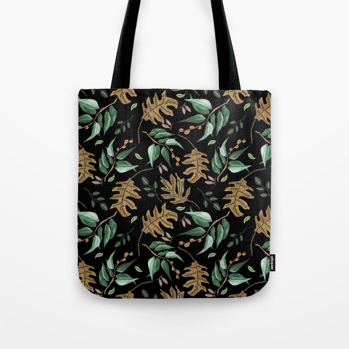 Fall of fall leaves dark Tote Bag Gallery Image 1