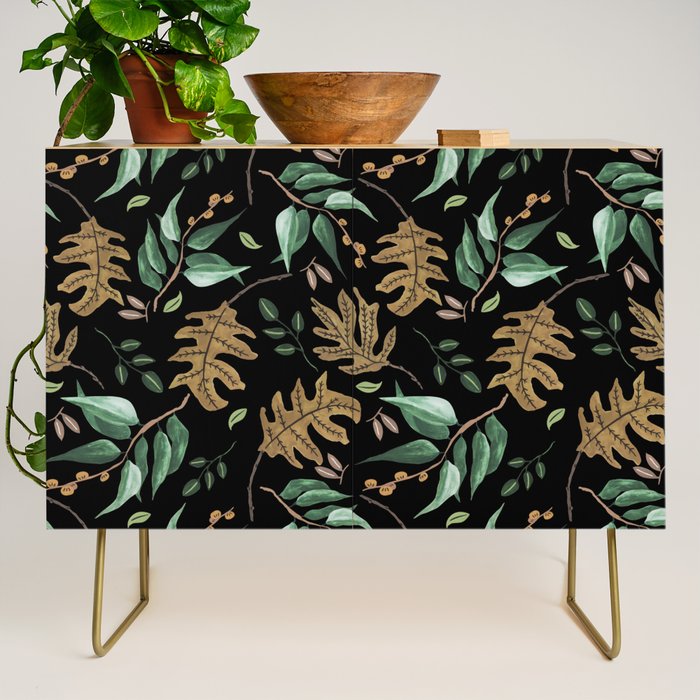 Fall of fall leaves dark Credenza Gallery Image 1