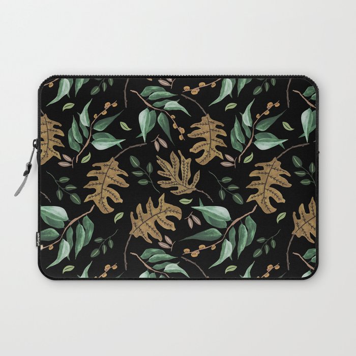 Fall of fall leaves dark Laptop Sleeve Gallery Image 1