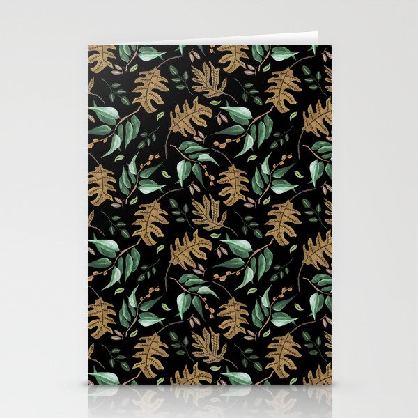 Fall of fall leaves dark Stationery Card Gallery Image 2