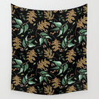 Fall of fall leaves dark Wall Tapestry Gallery Image 4