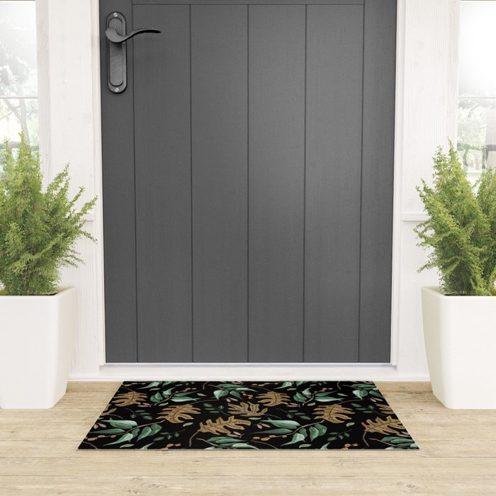 Fall of fall leaves dark Welcome Mat Gallery Image 3