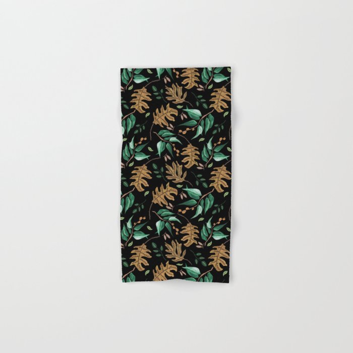 Fall of fall leaves dark Towels Gallery Image 1