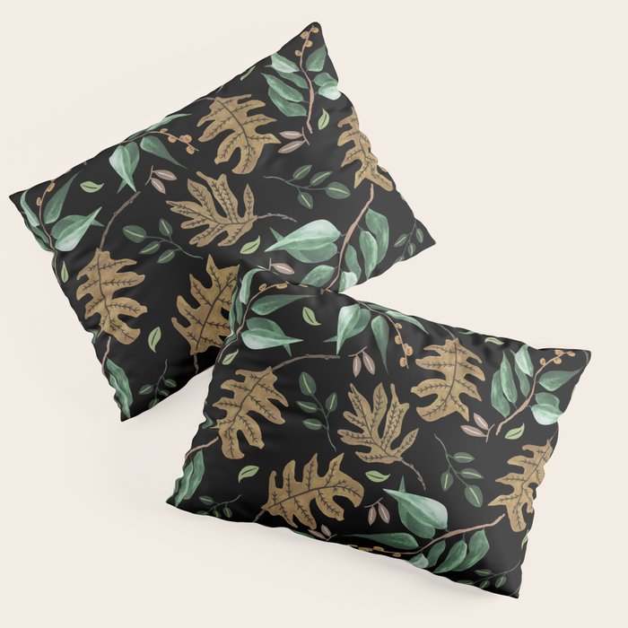 Fall of fall leaves dark Pillow Sham Gallery Image 1