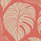 Tropical Leaves on Boho beachy coral Coffee Mug Gallery Image 2