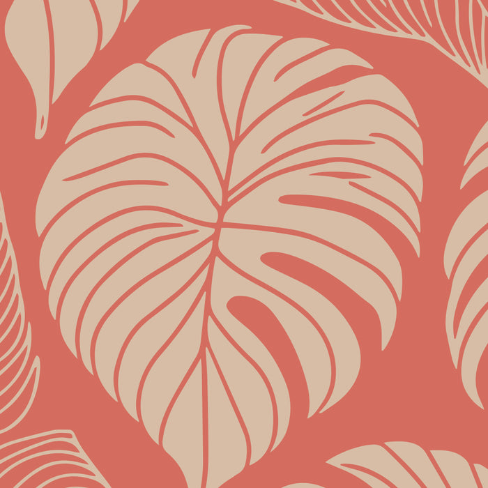 Tropical Leaves on Boho beachy coral Coffee Mug Gallery Image 2
