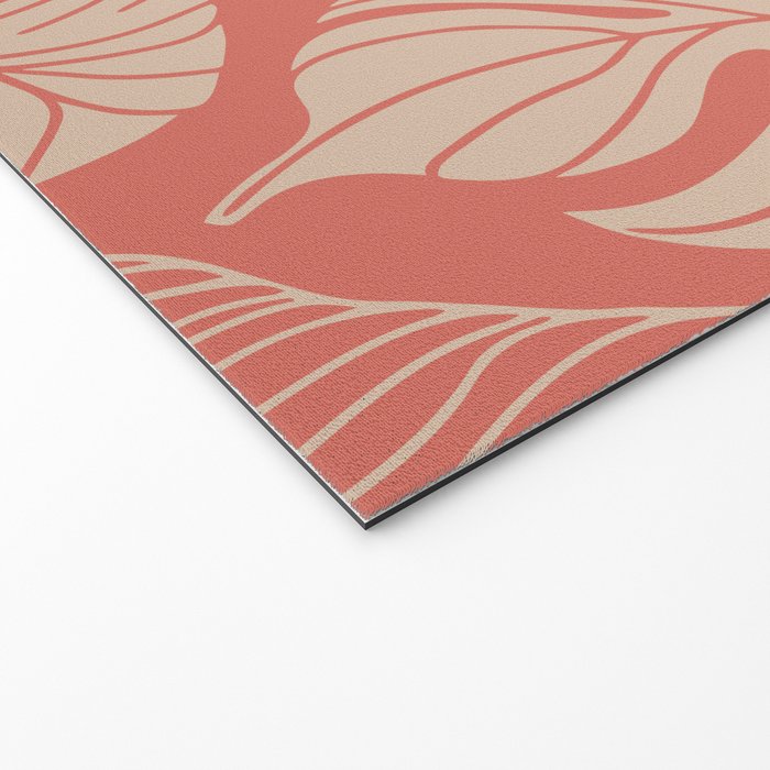 Tropical Leaves on Boho beachy coral Welcome Mat Gallery Image 2