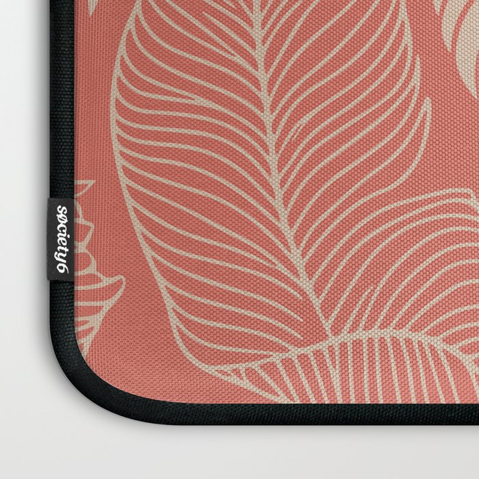 Tropical Leaves on Boho beachy coral Laptop Sleeve Gallery Image 3