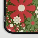 Retro Christmas Floral Fantasy Red Green Cream Laptop Sleeve Gallery Image 3