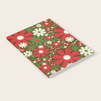 Retro Christmas Floral Fantasy Red Green Cream Notebook Gallery Image 2