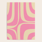 Retro Groove Abstract Pattern in Pink Cream Poster Gallery Image 4