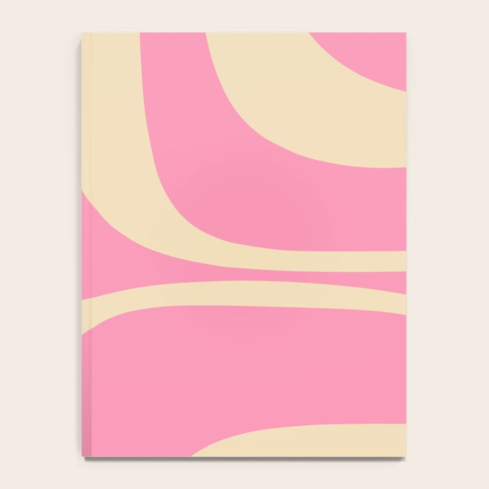 Retro Groove Abstract Pattern in Pink Cream Notebook Gallery Image 4