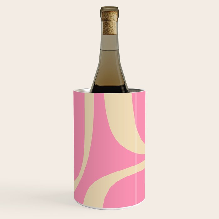 Retro Groove Abstract Pattern in Pink Cream Wine Chiller Gallery Image 1