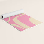 Retro Groove Abstract Pattern in Pink Cream Yoga Mat Gallery Image 2