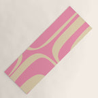 Retro Groove Abstract Pattern in Pink Cream Yoga Mat Gallery Image 1