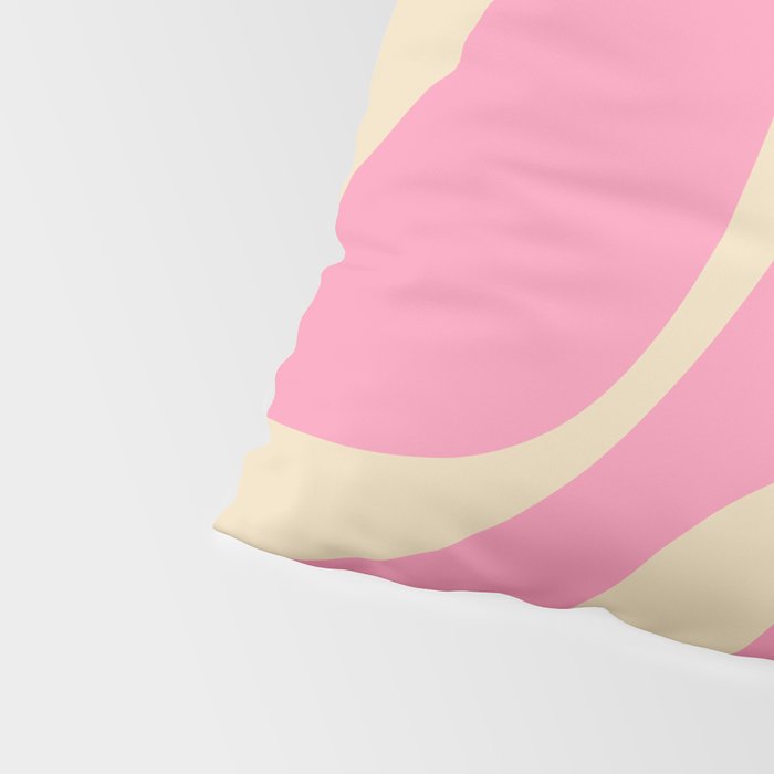 Retro Groove Abstract Pattern in Pink Cream Pillow Sham Gallery Image 4