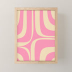 Retro Groove Abstract Pattern in Pink Cream Mini Art Print Gallery Image 1