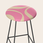Retro Groove Abstract Pattern in Pink Cream Stool Gallery Image 2