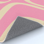 Retro Groove Abstract Pattern in Pink Cream Rug Gallery Image 4