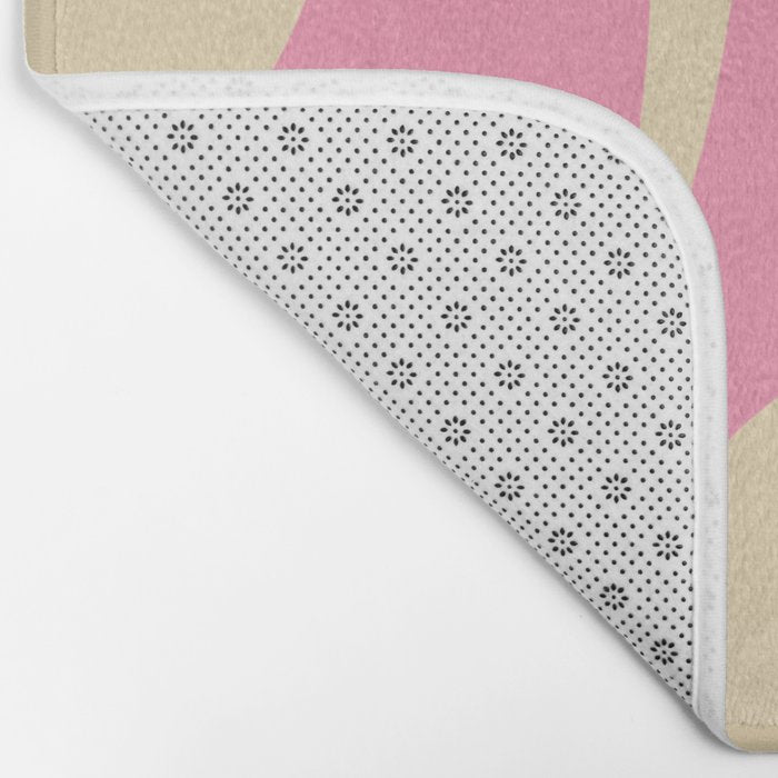 Retro Groove Abstract Pattern in Pink Cream Bath Mat Gallery Image 2