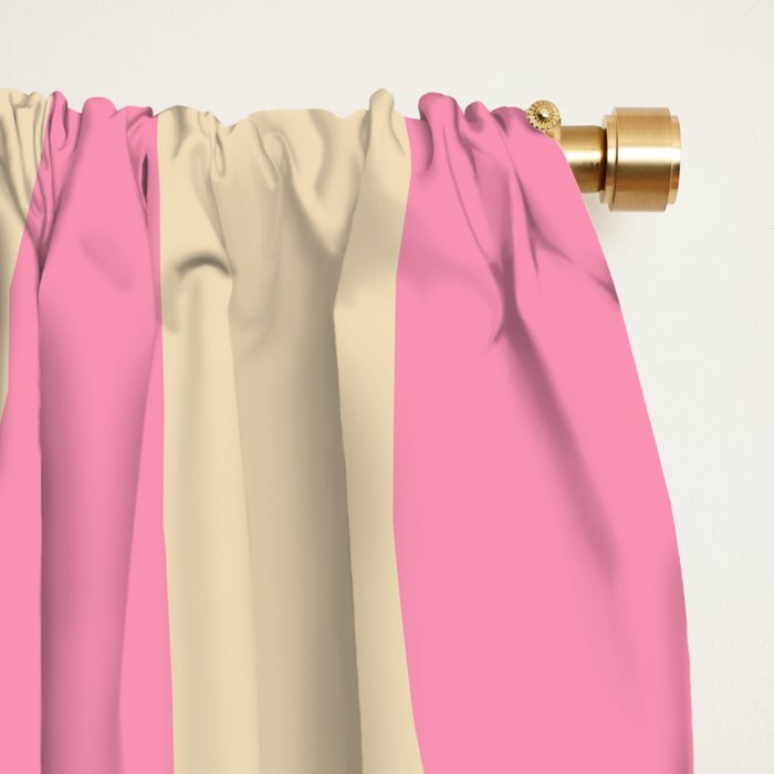 Retro Groove Abstract Pattern in Pink Cream Window Curtain Gallery Image 2