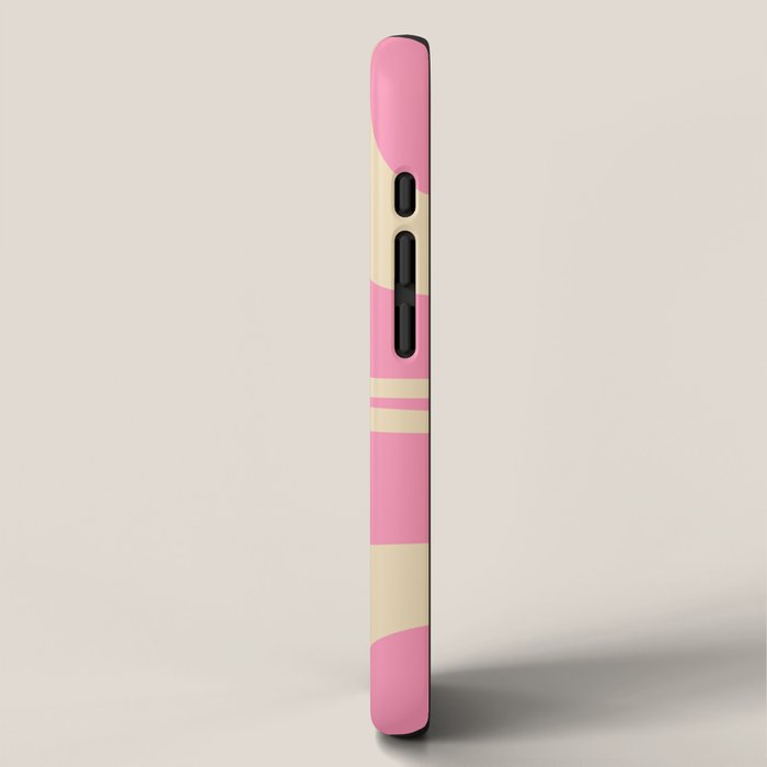 Retro Groove Abstract Pattern in Pink Cream iPhone Case Gallery Image 2