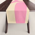 Retro Groove Abstract Pattern in Pink Cream Table Runner Gallery Image 1