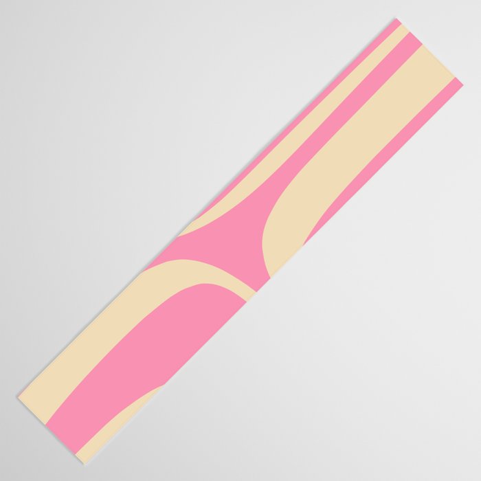 Retro Groove Abstract Pattern in Pink Cream Table Runner Gallery Image 3