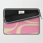 Retro Groove Abstract Pattern in Pink Cream Laptop Sleeve Gallery Image 2