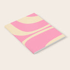 Retro Groove Abstract Pattern in Pink Cream Notebook Gallery Image 2