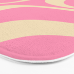 Retro Groove Abstract Pattern in Pink Cream Bath Mat Gallery Image 3