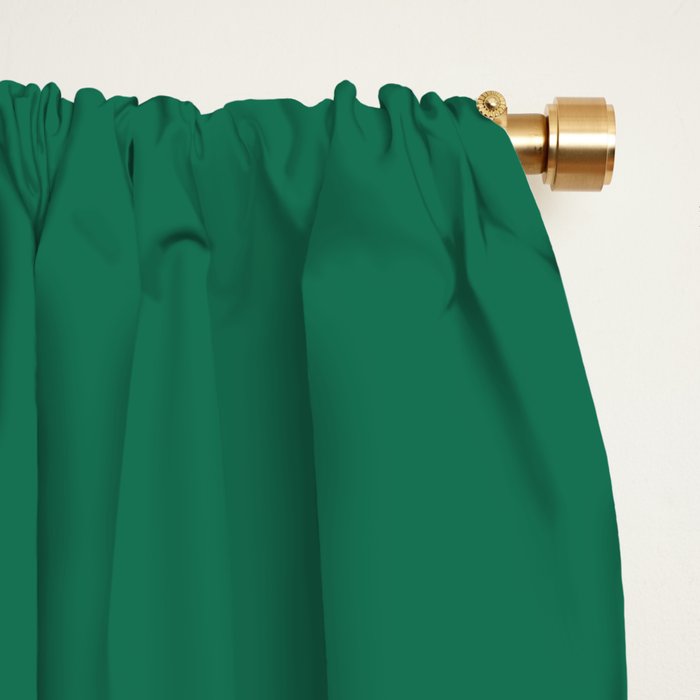 Minimalist Color Block Solid in Forest Green and Cream Window Curtain Gallery Image 2