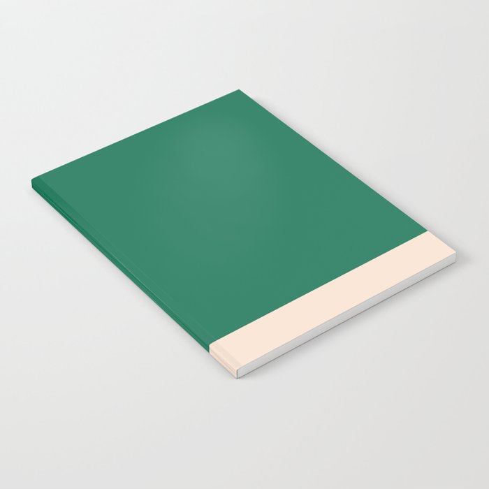 Minimalist Color Block Solid in Forest Green and Cream Notebook