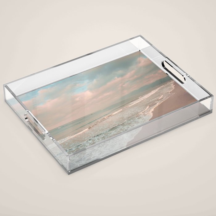 Santa Monica Beach - Coastal Landscape Photography, California Acrylic Tray Gallery Image 1