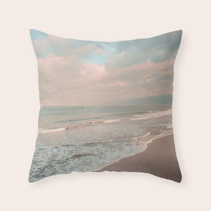 Santa Monica Beach - Coastal Landscape Photography, California Throw Pillow Gallery Image 6